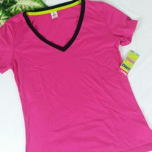 New Zumba So Hot Solar V Neck Berry Short Sz M